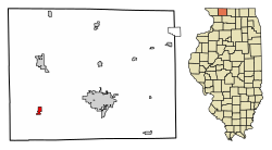 Location of Pearl City in Stephenson County, Illinois.