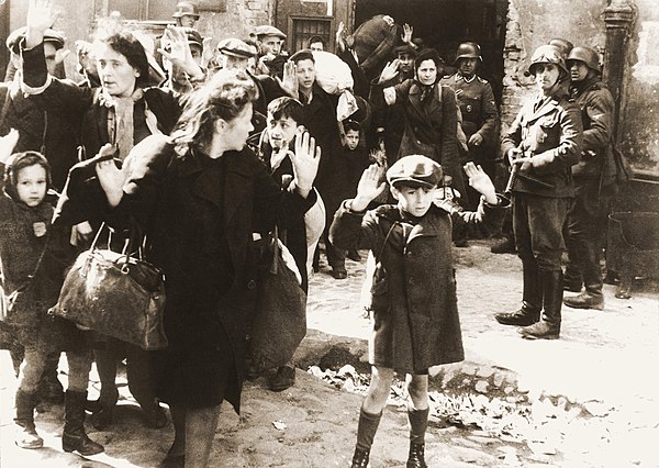 Stroop Report photograph, found by Elisabet, of Polish Jews captured after the Warsaw Ghetto uprising