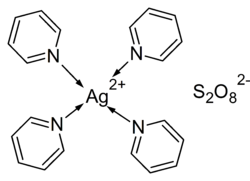 Structure of Tetrakis(pyridine)silver(II) peroxydisulfate.png