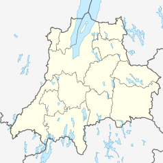 Mapa konturowa regionu Jönköping, na dole po lewej znajduje się punkt z opisem „Smålandsstenar”