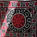Tajik black and red suzani by Parvision