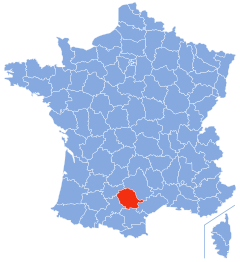 Департамент Тарн на карті Франції