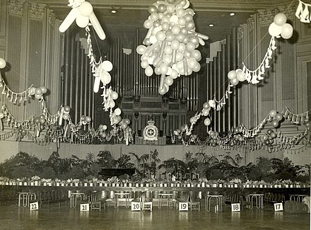 The auditorium decorated for the Queensland Police Ball, circa 1965
