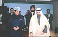 The Minister of State for External Affairs Shri E. Ahamed with the Minister of Foreign Affairs of Kuwait, Sheikh (Dr.) Mohammed Sabah Al-Salem Al-Sabah, during his visit to Kuwait on February 21-22, 2005.jpg