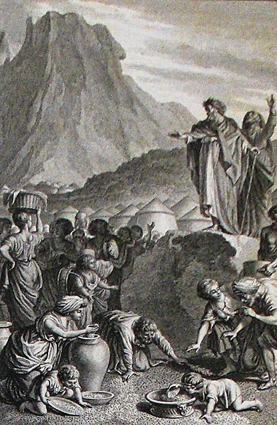 File:The Phillip Medhurst Picture Torah 394. Manna in the wilderness. Exodus cap 16 vv 14-16. Marillier.jpg