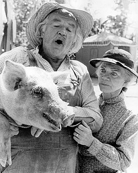 Con Ellen Corby en Los Walton (1974).