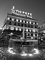 Photographed at Sunset in black and white at Puerta del Sol in Madrid