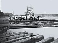 Doprava dřeva, Quebec, 1872