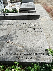 Tumba, kirjoittanut Francisco García Lorca ja Laura de los Ríos, cementerio civil de Madrid.jpg