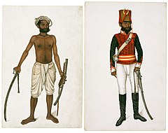 Kala, the Sepoy, with Sabre Drawn and in Uniform. 1815–1816. The David Collection