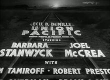 The opening crawl of Cecil B. DeMille's Union Pacific (1939) Union Pacific opening crawl.jpg