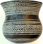 A Bell Beaker vase from Ciempozuelos, Museo Arqueologico Nacional, Madrid. Vaso Campaniforme Ciempozuelos.jpg