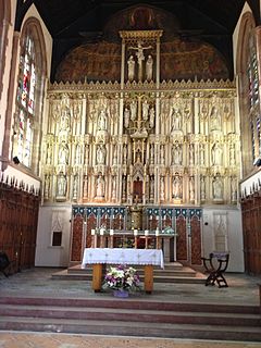 Hawkesyard Priory Church in Staffordshire, England