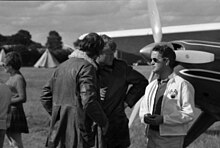 Richard Bach, author of Jonathan Livingston Seagull, and Lynn Garrison with Helio Courier G-ARMU used for Von Richthofen and Brown, 1970 Von Richthofen LYNN GARRISON - DICK BACH.jpg