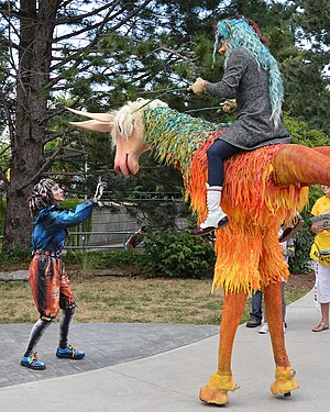 Waykarü of Imagicario and Cartoonette at the 2019 Waterloo Busker Carnival