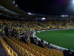 View from the stands of Westpac Stadium.