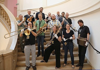 Some participants of Wiki Loves Music, a GLAM on Tour station in Hamburg