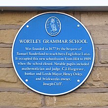 Wortley Grammar School plaque Jan 2022.jpg