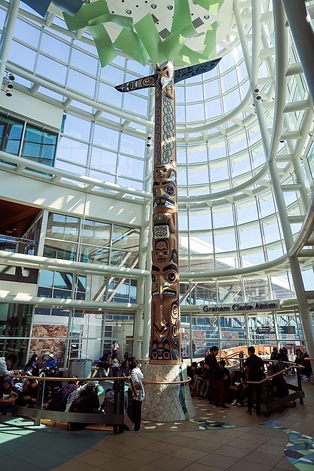 One of the artworks peppered throughout the airport. Here, a totem pole with Celtic and Asian elements.