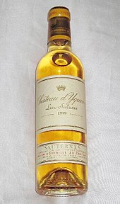 A half bottle of Sauternes from Chateau d'Yquem, which produces one of the world's most famous and expensive sweet wines Yquem99.jpg