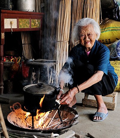 Zhuang's old woman (102 years old ) in Fusui