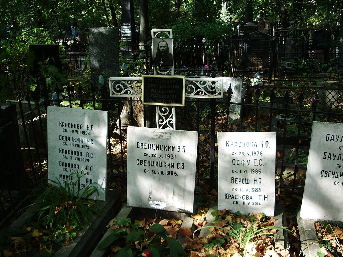 Введенское кладбище могила Валентина Свенцицкого