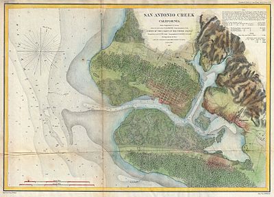 1857 U.S. Coast Survey Map of San Antonio Creek and Oakland, California (near San Francisco) - Geographicus - SanAntonioCreek-uscs-1857.jpg