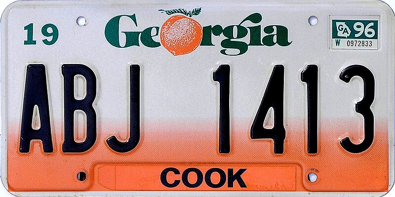 File:1996 Georgia license plate ABJ 1413.jpg