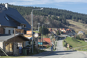 Vue aérienne de la station.