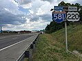 File:2017-06-13 14 11 03 View north along Interstate 581 and U.S. Route 220 just north of Exit 6 (Virginia State Route 24-Elm Avenue, Vinton) in Roanoke, Virginia.jpg