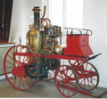 2017 - Durenne & Krebs lightweight fire steam pump (1888) exposed at the fire headquarters in Paris (France).
