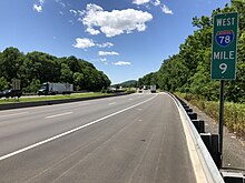 View west along Interstate 78 and U.S. Route 22 in Bethlehem Township