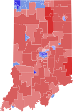 State House district results 2018 Indiana Senate Election by State House Districts.svg