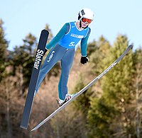 Erik Belshaw alla competizione nordica a squadre miste