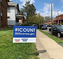 A 2020 U.S. census yard sign in Columbus, Ohio 2020 US Census Yard Sign.jpg