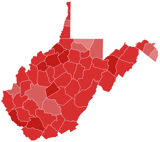 File:2020 United States Senate election in West Virginia results map by county.svg