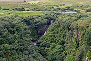 The An Leth-allt waterfall in Isle of Skye, Scotland, in August 2021.