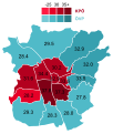 Vote strength results of the 2021 Graz local election.