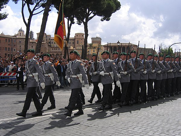 German Wachbataillon soldiers on parade in Rome