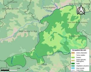 Mappa a colori che mostra l'uso del suolo.