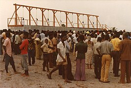 The Hanging of the Harper Seven, Harper, Liberia, convicted of ritual murders, 16 February 1979.