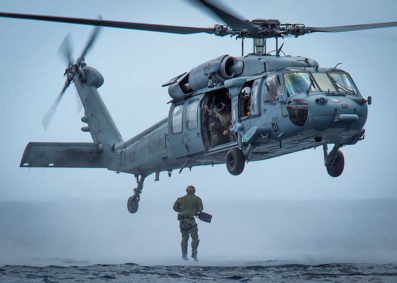 File:A Sailor jumps from an MH-60 Sea Hawk helicopter off the coast of Guam. (33743737923).jpg