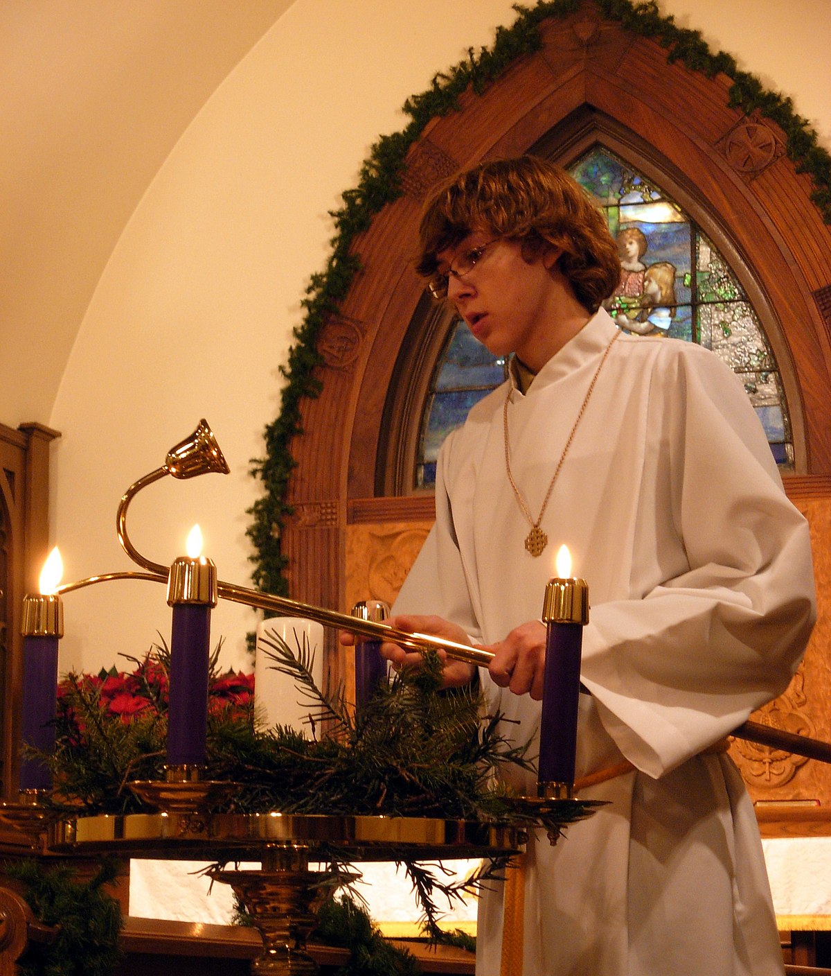 Rows Of Votive Candles In Church by Ldf