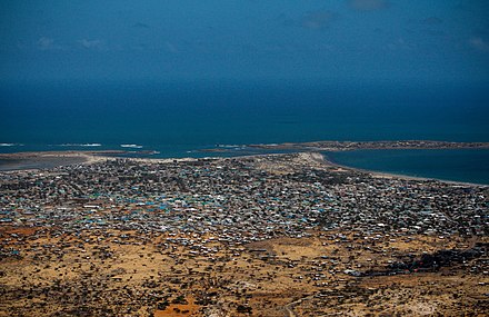 A birds eye view of Kismayo.