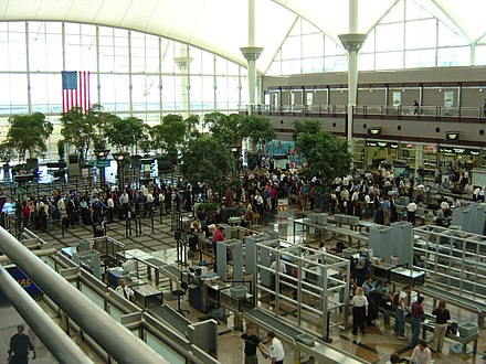 Airport security lines at a U.S. airport