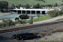 A view of the Mission Blvd bridge at Alameda Creek.