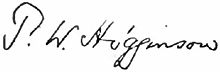 Signature Thomas Wentworth Higginsons