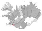 Árborgin sijainti Islannissa