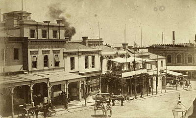 The Argus office at 76 Collins Street East, Melbourne, 1867