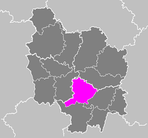 Arrondissement Autun na mapě regionu Burgundsko